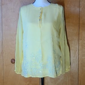 Silk tropical sequined top by Richard Malcolm